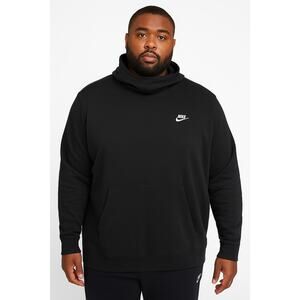 Nike Men’s Club Pullover Hoodie Big & Tall 3X Black Lightweight Fleece